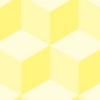 ひし形を利用した黄色い立方体に見えるパターン