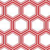 赤い六角形が組み合わさった亀甲柄のパターン