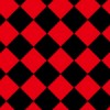 赤と黒のハーリキンチェック柄パターン