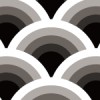 白黒灰色のモノトーンの波柄のパターン