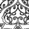 スペードの形を模したアラベスク柄パターン