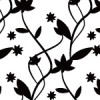白黒のナチュラルな植物のパターン