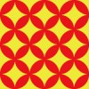 赤と黄色の七宝柄パターン