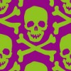 紫と緑の不気味なドクロマークイラストパターン
