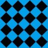 青と黒のハーリキンチェックパターン