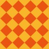 2色のオレンジのハーリキンチェックパターン