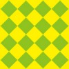 黄色と緑色のハーリキンチェック柄パターン