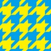 青と黄色のハウンドトゥース（千鳥格子）柄パターン