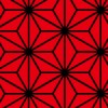 赤と黒の麻の葉柄パターン