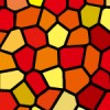 赤と黄色のステンドグラス柄パターン