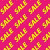 ピンク色の背景に黄色のSALEの文字が並ぶパターン