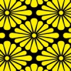 黒と黄色の菊菱柄パターン