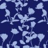 青色の植物をモチーフにしたボタニカル柄パターン