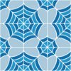 青色の蜘蛛の巣のような幾何学模様パターン
