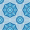 青色の蜘蛛の巣のような幾何学模様パターン