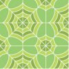 緑色の蜘蛛の巣のような幾何学模様パターン