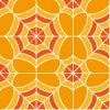 オレンジ色の蜘蛛の巣のような幾何学模様パターン