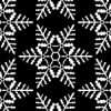 白黒の雪の結晶イラスト幾何学パターン