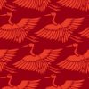 赤い鶴のイラスト和柄パターン