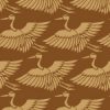 茶色の鶴のイラスト和柄パターン