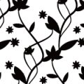 白黒のナチュラルな植物のパターン