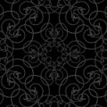 黒基調のクールなアラベスク柄パターン