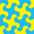 青と黄色の風車のようなパターン