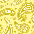 黄色基調のペイズリー柄パターン