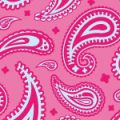 ピンク色基調のペイズリー柄パターン