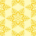 黄色の雪の結晶イラスト幾何学パターン