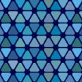 角丸の青い三角形が並ぶパターン