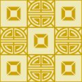 黄色の中華風格子パターン