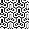 六角形を3つ並べた白黒の毘沙門亀甲のパターン