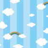 青いストライプと空のイラストパターン