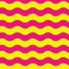 黄色とピンクの波打つラインパターン