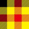 黒・赤・黄色のパンチのあるガンクラブチェックパターン