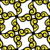 黒と黄色の渦のイラストパターン