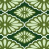 和的な緑色の菊菱柄パターン