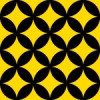 黒と黄色の七宝柄パターン