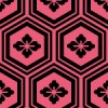 黒とピンク色の亀甲柄パターン