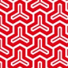 赤と白の毘沙門亀甲柄パターン