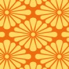オレンジ色の菊菱柄パターン