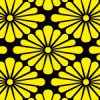 黒と黄色の菊菱柄パターン