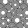 白黒のたくさんの円が散らばるパターン
