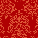 赤色のダマスク柄パターン 無料シームレスパターン素材 ダウンロードサイト