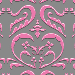 ピンク色のハートを模したダマスク柄パターン 無料シームレスパターン素材 ダウンロードサイト