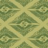 緑色の菱形鶴の和柄パターン