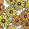 黄色い花のイラストが散らばるパターン