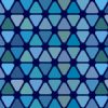 角丸の青い三角形が並ぶパターン