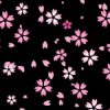 黒背景の桜のイラストパターン